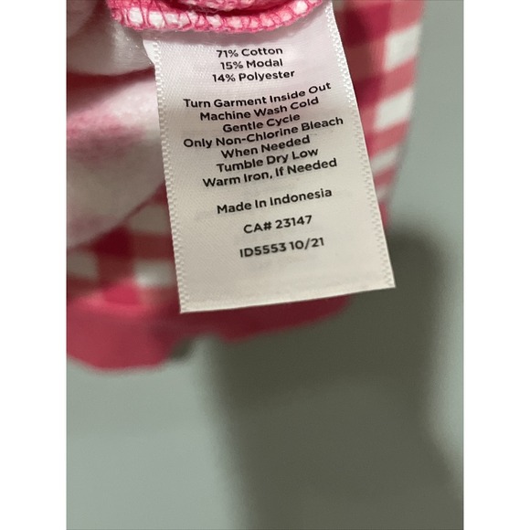NWT Talbots Fun Raspberry/Pink White Gingham Check Long Sleeve Sweatshirt 2X - Picture 5 of 9